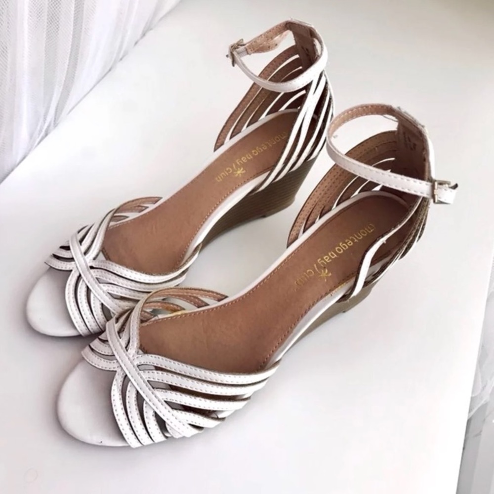 white strappy heels